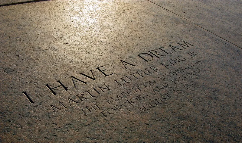 Die Stufe, in die der „I Have a Dream“-Marker eingelassen ist